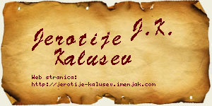 Jerotije Kalušev vizit kartica